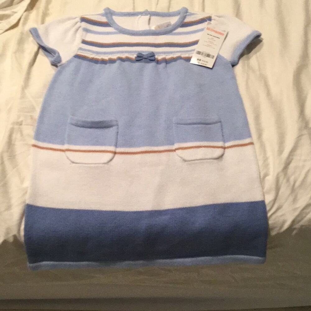Gymboree Blue white striped sweater dress NWT